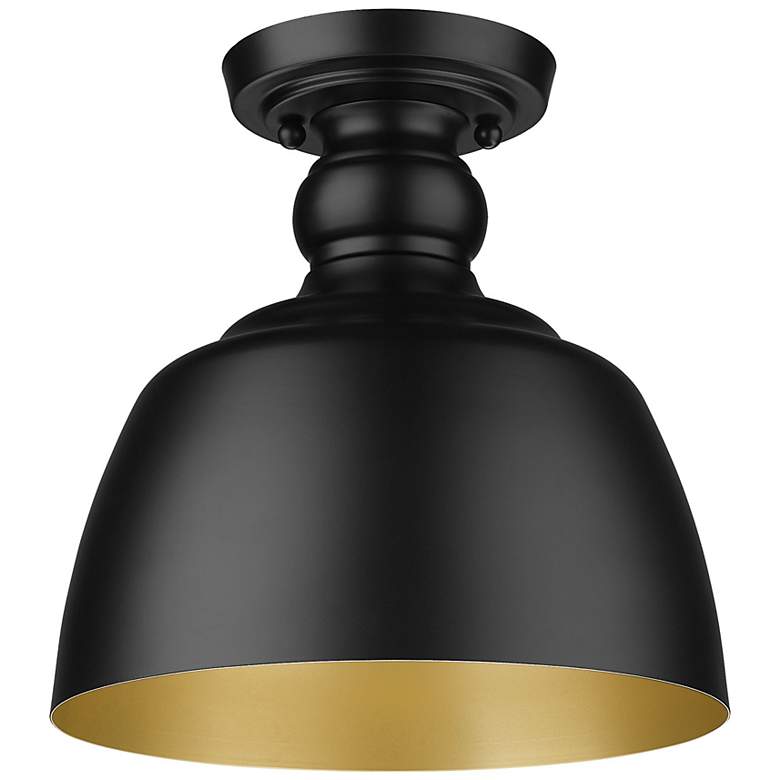 Image 1 Holmes 9" Wide Matte Black 1-Light Flush Mount