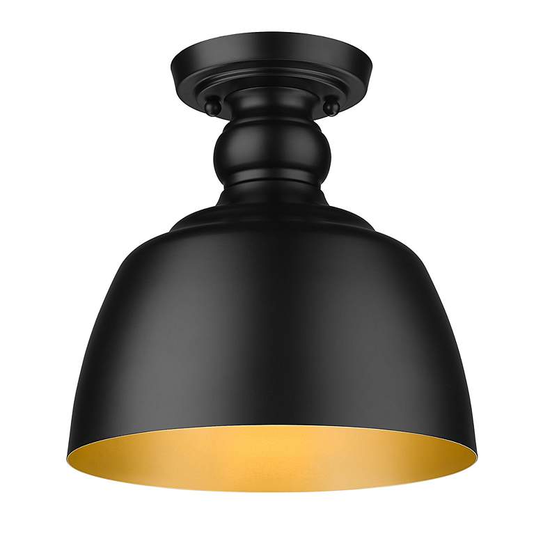 Image 2 Holmes 9" Wide Matte Black 1-Light Flush Mount more views