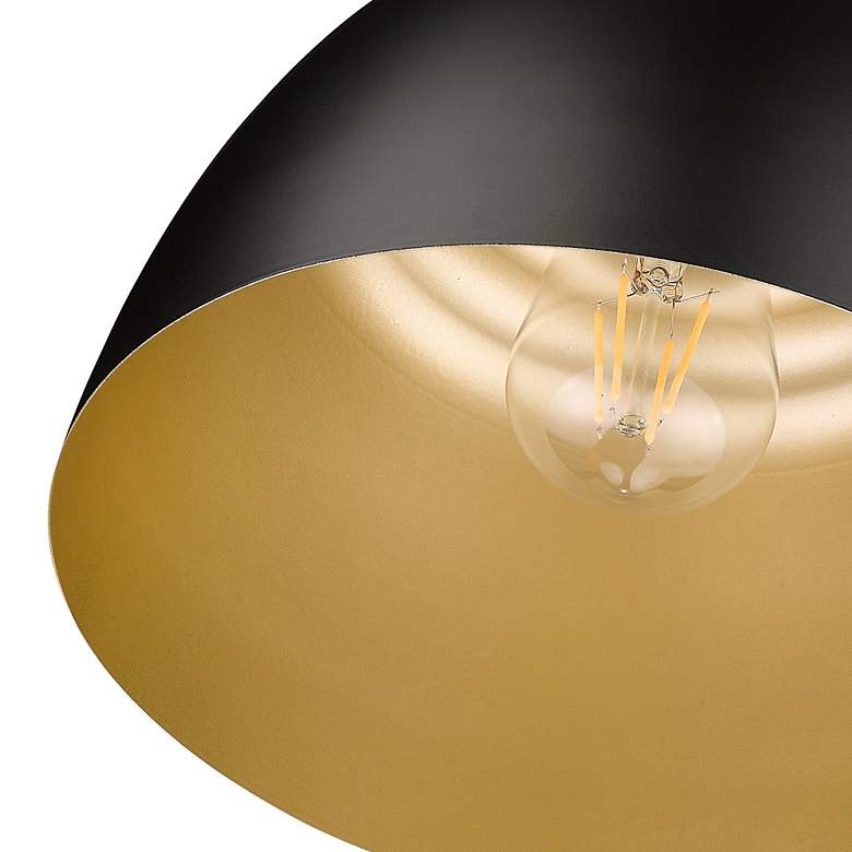 Image 3 Holmes 9" Wide Matte Black 1-Light Flush Mount more views