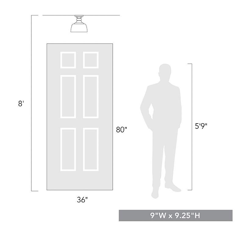 Image 4 Holmes 9" Wide Matte Black 1-Light Flush Mount more views