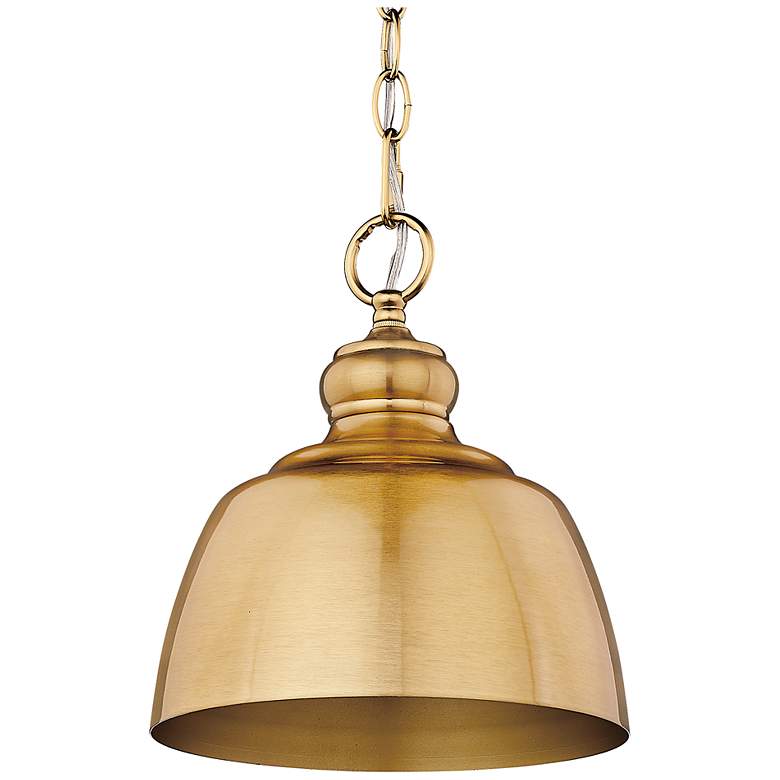 Image 2 Holmes 9" Wide Modern Brushed Gold 1-Light Mini Pendant