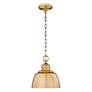 3_Holmes 9" Wide Modern Brushed Gold 1-Light Mini Pendant more views