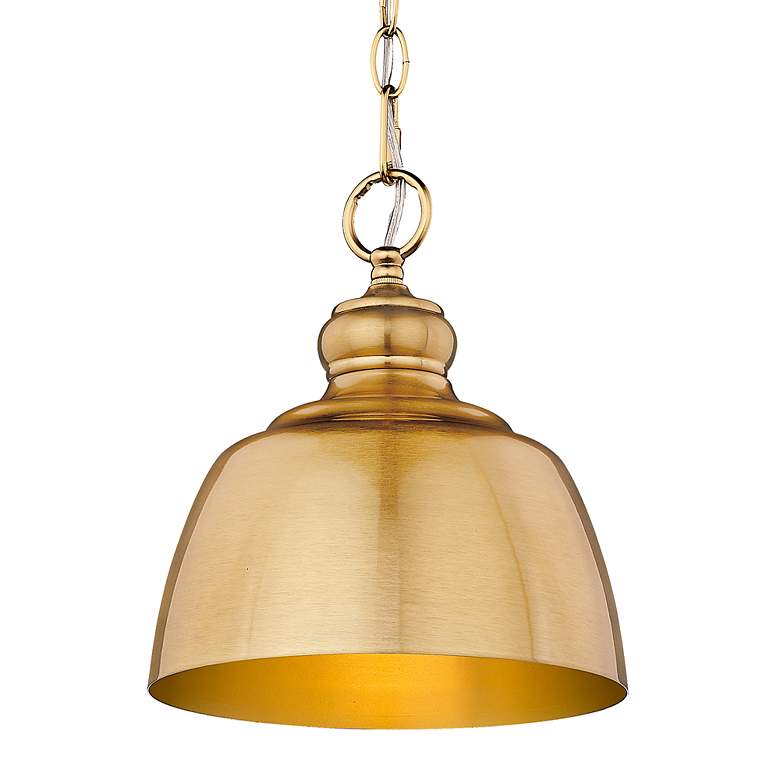Image 4 Holmes 9" Wide Modern Brushed Gold 1-Light Mini Pendant more views
