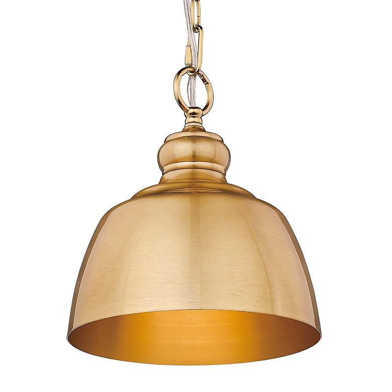 Image 5 Holmes 9" Wide Modern Brushed Gold 1-Light Mini Pendant more views