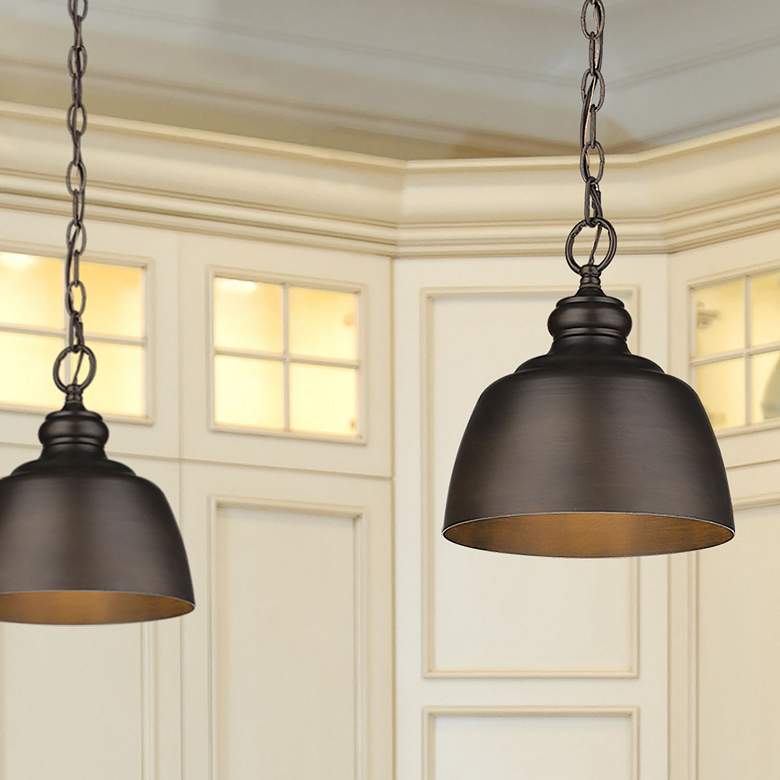 Image 6 Holmes 9" Wide Rubbed Bronze 1-Light Mini Pendant with Rubbed Bronze more views