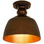 Holmes 9" Wide Rubbed Bronze Metal Ceiling Light