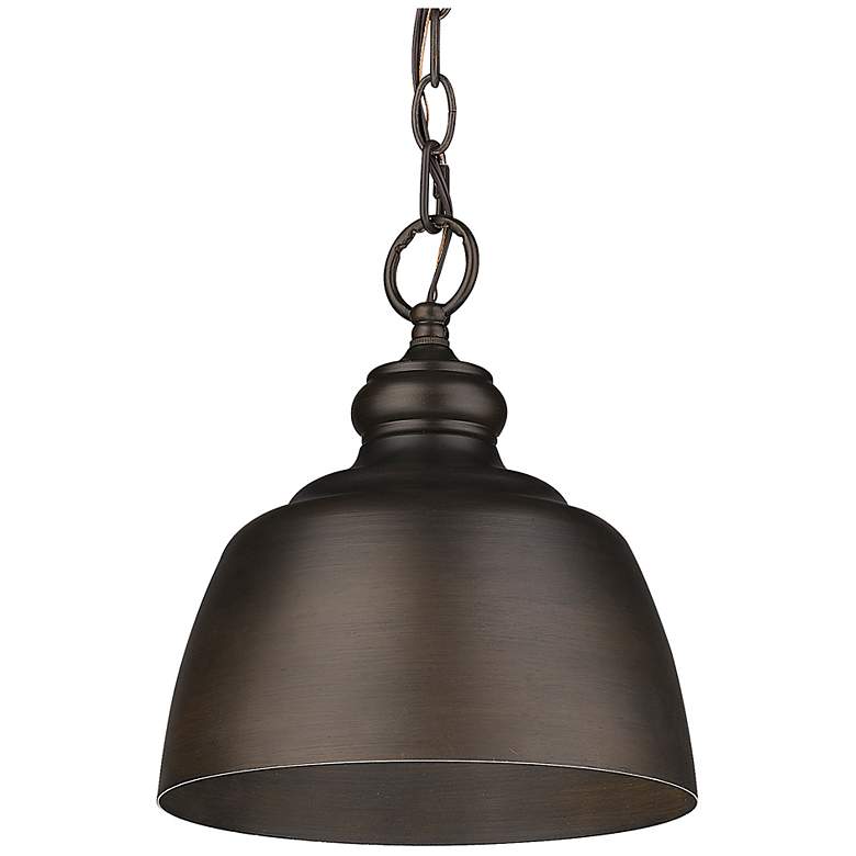 Image 2 Holmes 9" Wide Rubbed Bronze Mini Pendant
