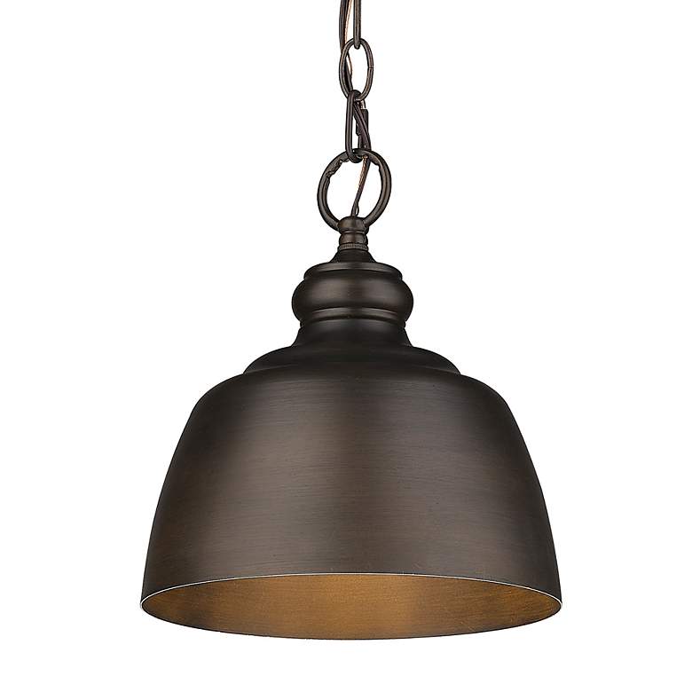 Image 4 Holmes 9" Wide Rubbed Bronze Mini Pendant more views
