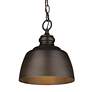 4_Holmes 9" Wide Rubbed Bronze Mini Pendant more views