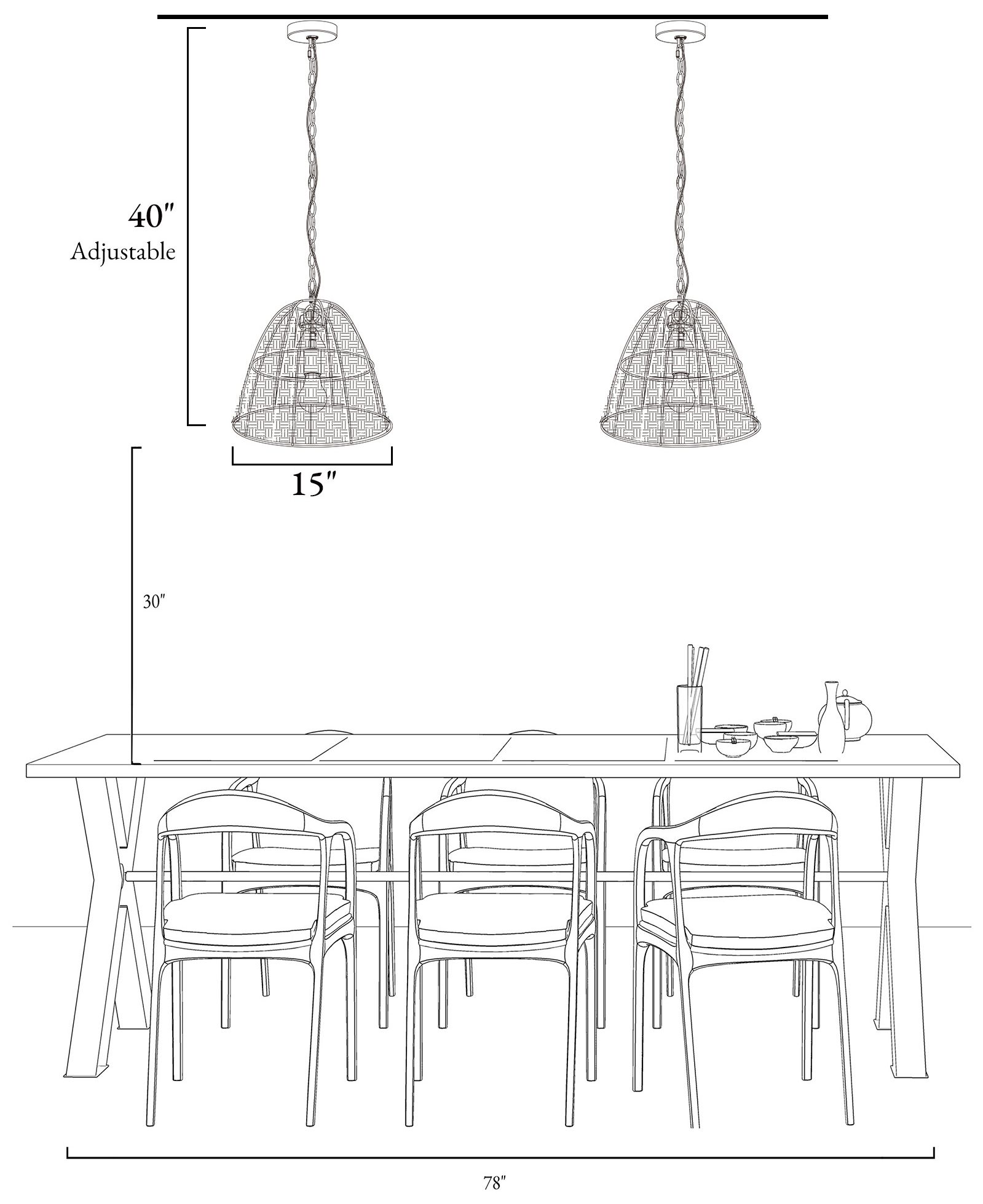 Holophankton 1-Light Rattan Pendant Light