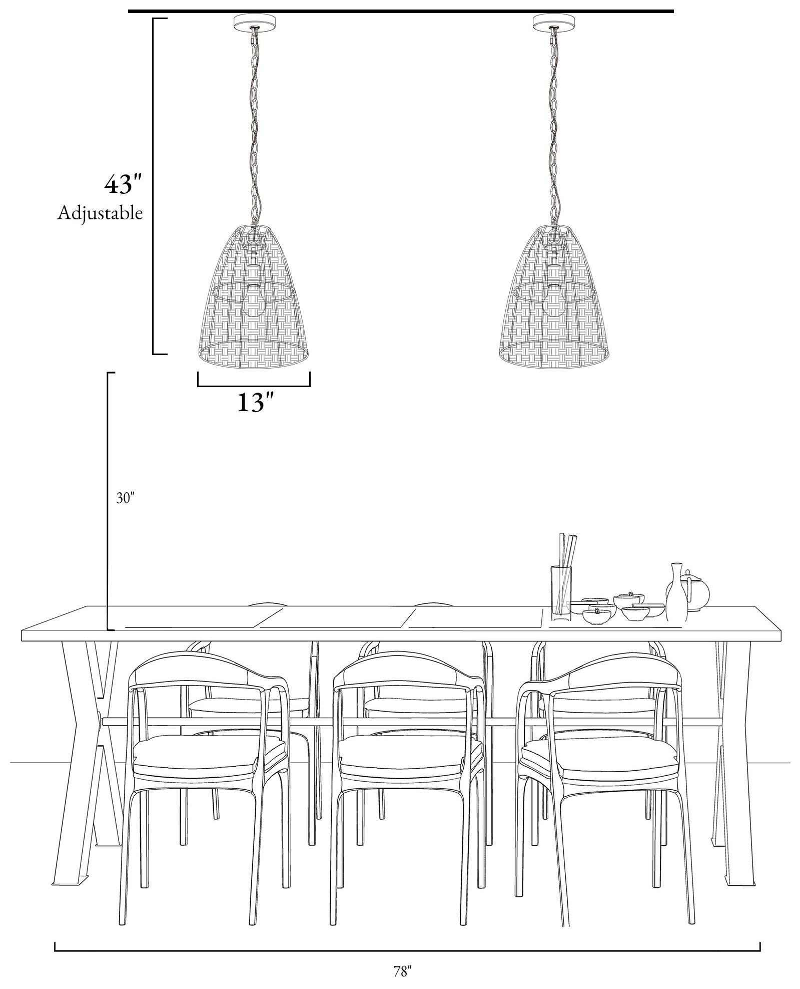 Holophankton 1-Light Rattan Pendant Light
