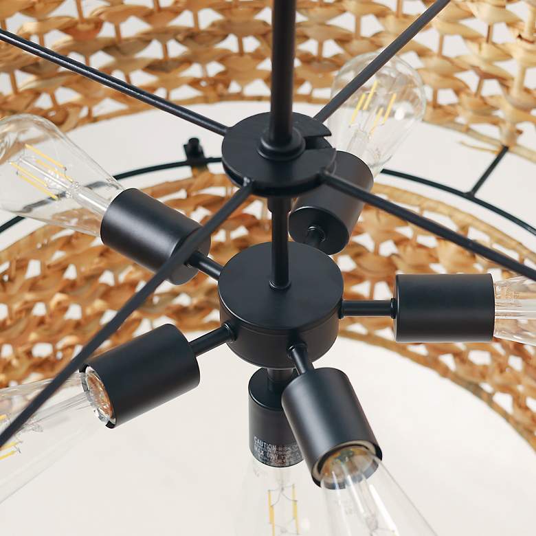 Image 4 Holophankton 26" Wide 6-Light Rattan Chandelier more views
