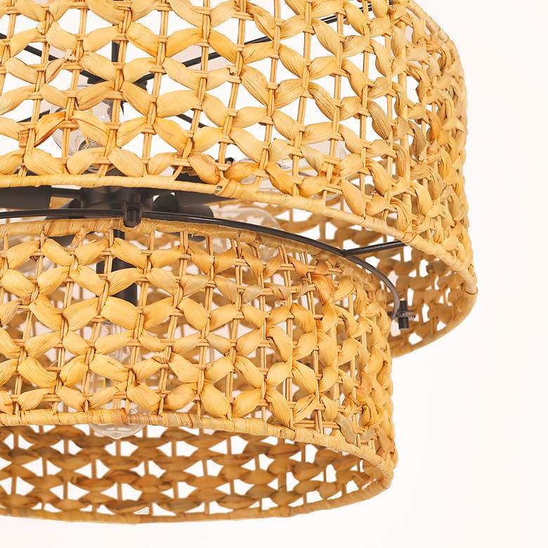 Image 5 Holophankton 26" Wide 6-Light Rattan Chandelier more views