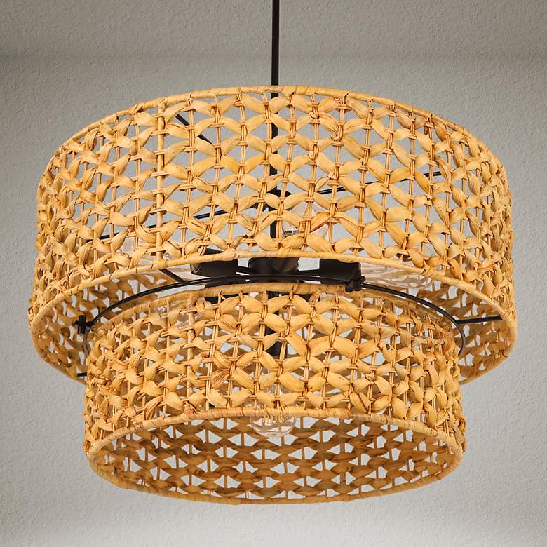 Image 6 Holophankton 26" Wide 6-Light Rattan Chandelier more views