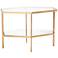 Holt 25" Wide Gold Leaf Hexagon 2-Level Accent Table