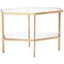 Holt 25" Wide Gold Leaf Hexagon 2-Level Accent Table