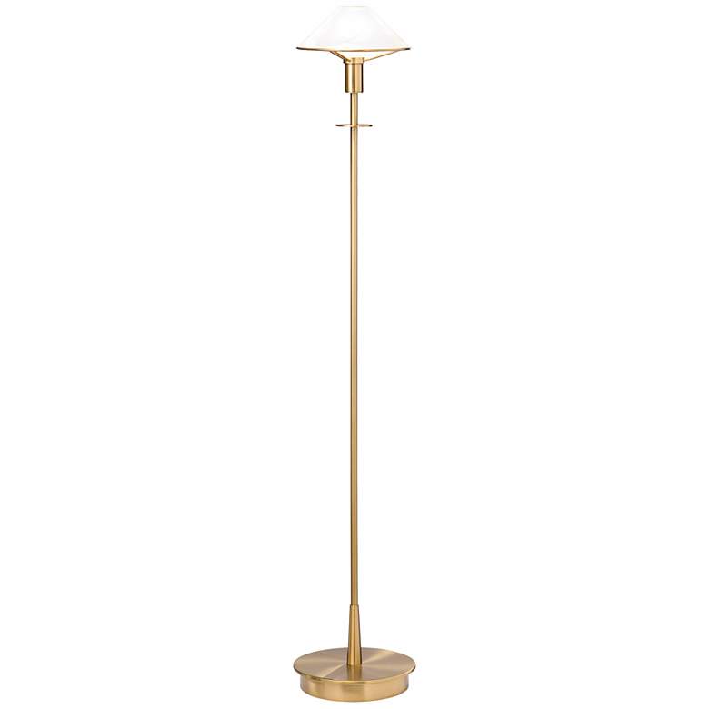 Image 1 Holtkoetter Antique Brass Alabaster White Floor Lamp