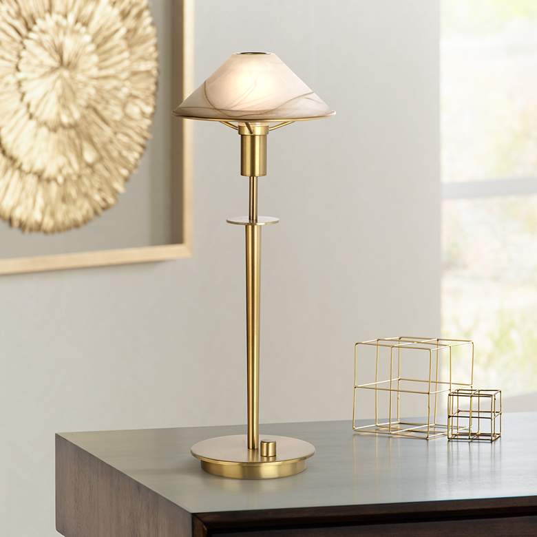 Image 1 Holtkoetter Antique Brass Halogen Desk Lamp