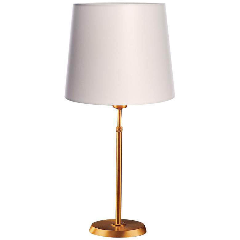 Image 1 Holtkoetter Antique Brass Lamp with Satin White Shade