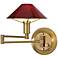 Holtkoetter Antique Brass Magma Red Swing Arm Wall Lamp