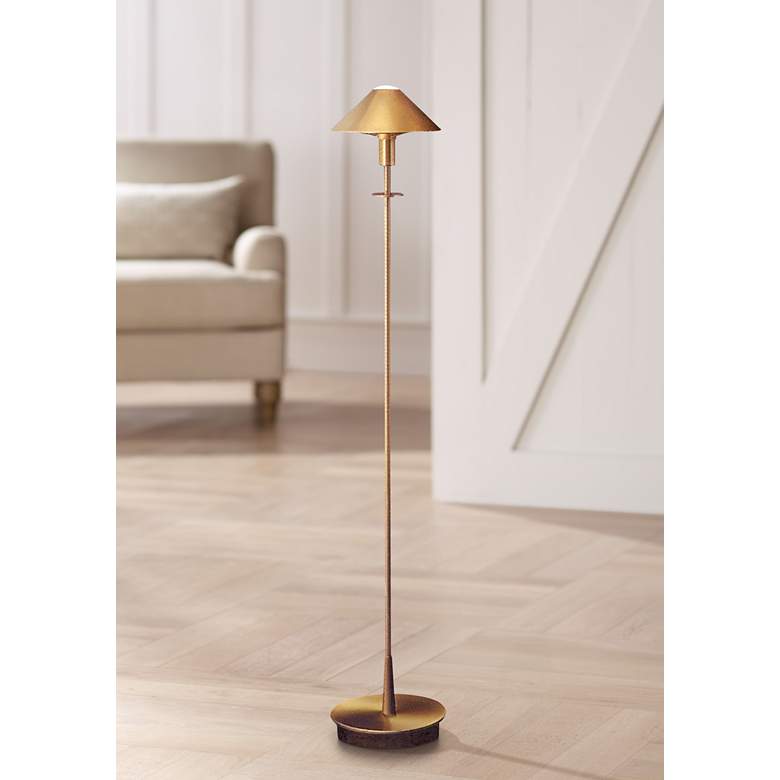 Image 1 Holtkoetter Antique Brass Metal Cone Floor Lamp