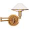 Holtkoetter Antique Brass Satin White Swing Arm Wall Lamp