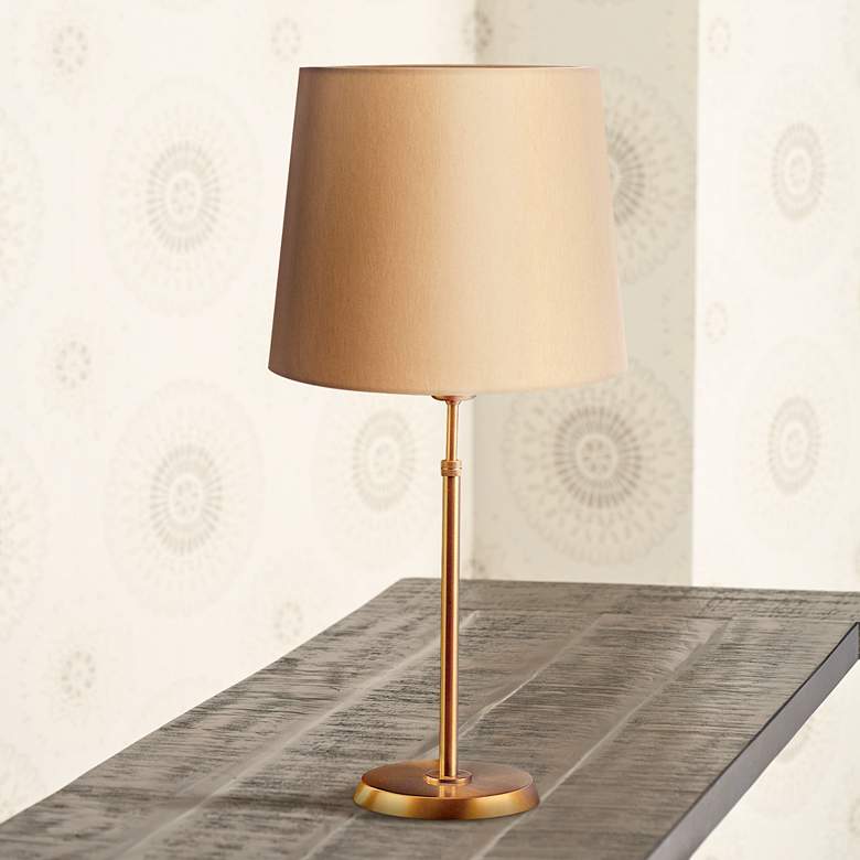 Image 1 Holtkoetter Antique Brass Table Lamp with Kupfer Shade