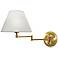 Holtkoetter Antique Brass White Shade Swing Arm Wall Lamp