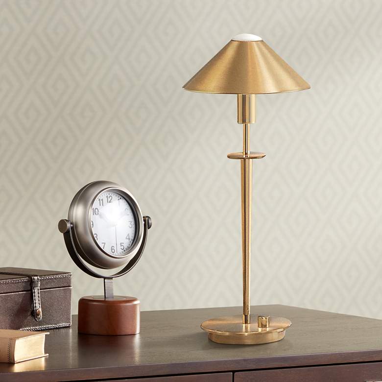 Image 1 Holtkoetter Brushed Brass Halogen Desk Lamp