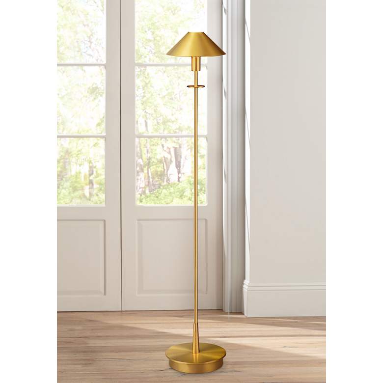 Holtkoetter Brushed Brass Halogen Floor Lamp