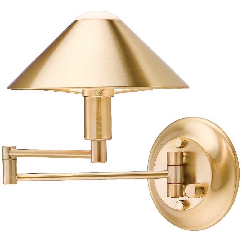 Image 1 Holtkoetter Brushed Brass Halogen Swing Arm Wall Lamp