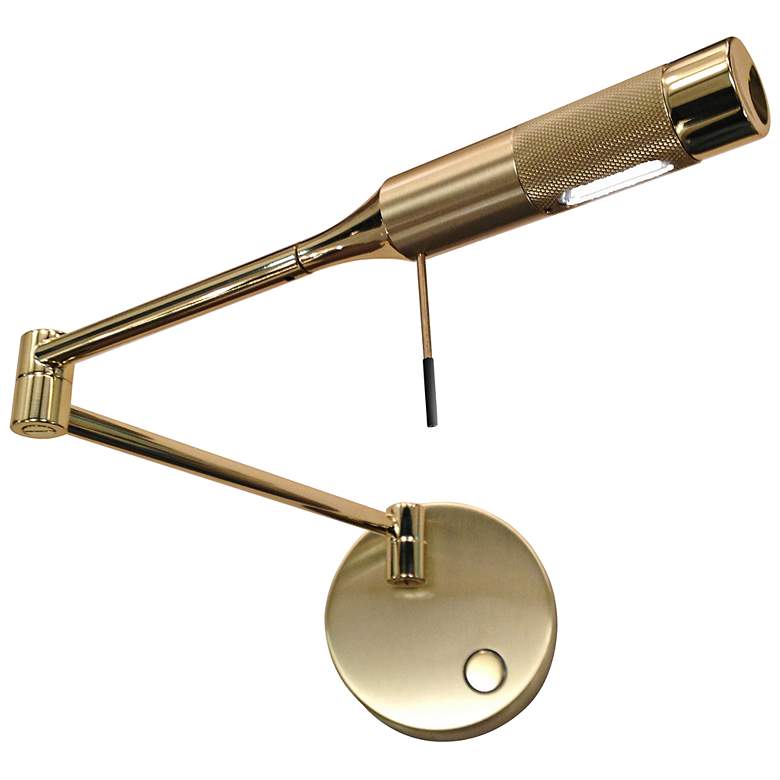 Image 1 Holtkoetter Cleo LED Brushed Brass Left Swing Arm Wall Lamp