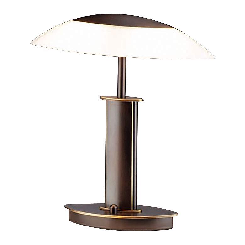 Image 1 Holtkoetter Elliptical Old Bronze 12 1/4 inch High Desk Lamp