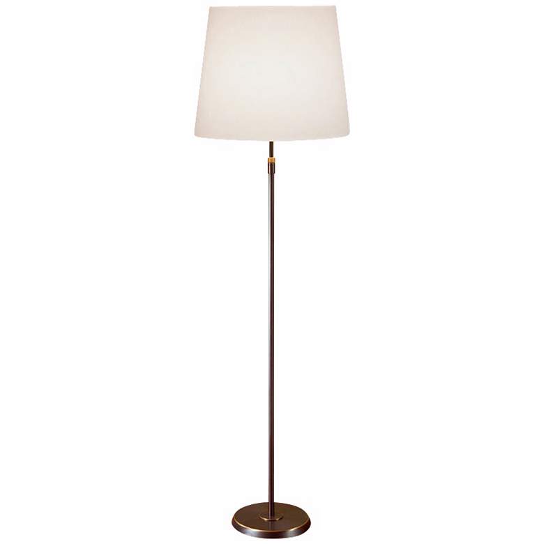 Image 1 Holtkoetter Hand Brushed Old Bronze White Shade Floor Lamp