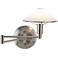 Holtkoetter Nickel-White Glass Halogen Swing Arm Wall Lamp