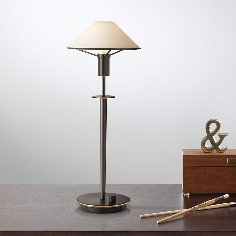 Image 1 Holtkoetter Old Bronze Brass True White Glass Desk Lamp
