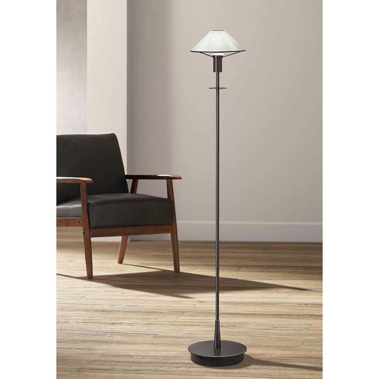 Image 1 Holtkoetter Old Bronze Satin White Glass Floor Lamp