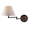 Holtkoetter Old Bronze White Shade Swing Arm Wall Lamp