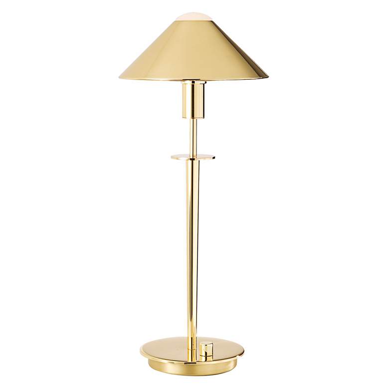 Image 1 Holtkoetter Polished Brass Tented Metal Shade Desk Lamp