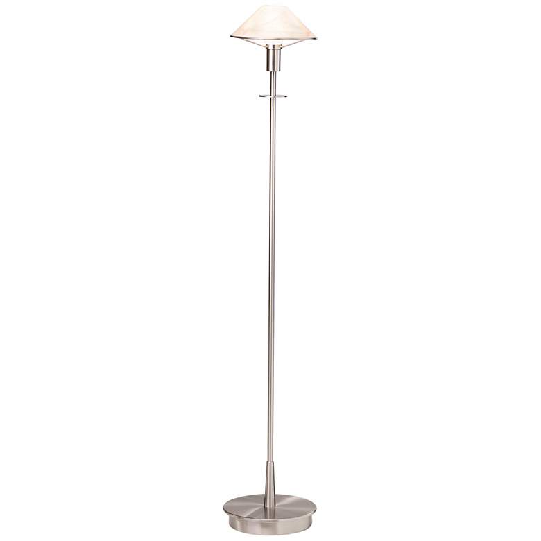 Image 1 Holtkoetter Satin Nickel and Alabaster Brown Floor Lamp