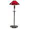 Holtkoetter Satin Nickel and Magma Red Glass Accent Lamp