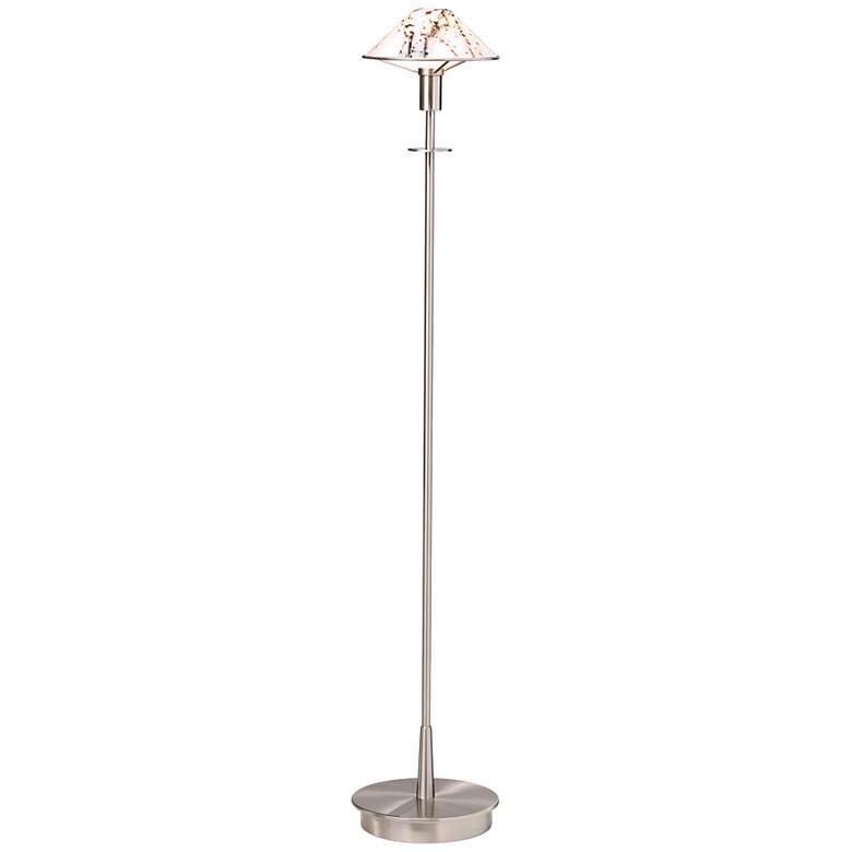 Image 1 Holtkoetter Satin Nickel and Marble Glass Floor Lamp