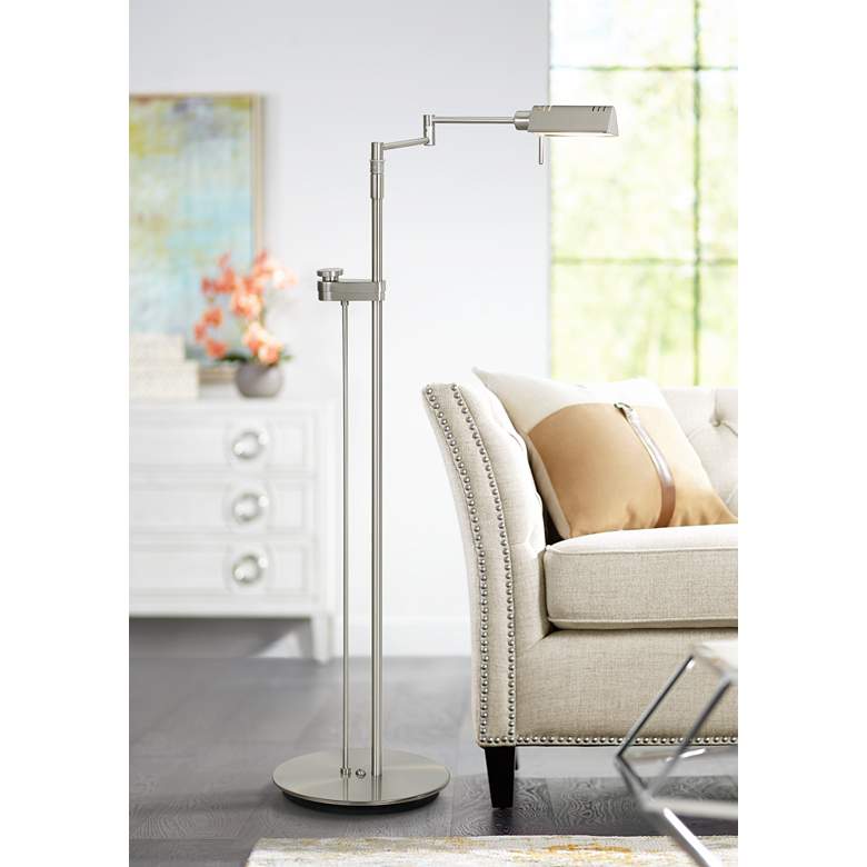 Image 1 Holtkoetter Satin Nickel Contemporary Pharmacy Floor Lamp