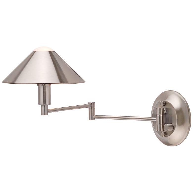 Image 1 Holtkoetter Satin Nickel Finish Swing Arm Wall Lamp