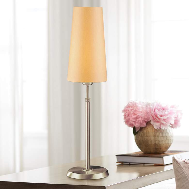 Image 1 Holtkoetter Satin Nickel Lamp with Slim Kupfer Shade