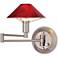 Holtkoetter Satin Nickel Magma Red Glass Swing Arm Wall Lamp