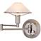 Holtkoetter Satin Nickel Satin White Glass Swing Arm Lamp