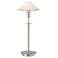 Holtkoetter Satin Nickel True White Glass Shade Desk Lamp