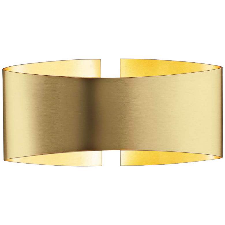 Image 1 Holtkoetter Voila 9 1/4" Wide Brushed Brass Wall Sconce