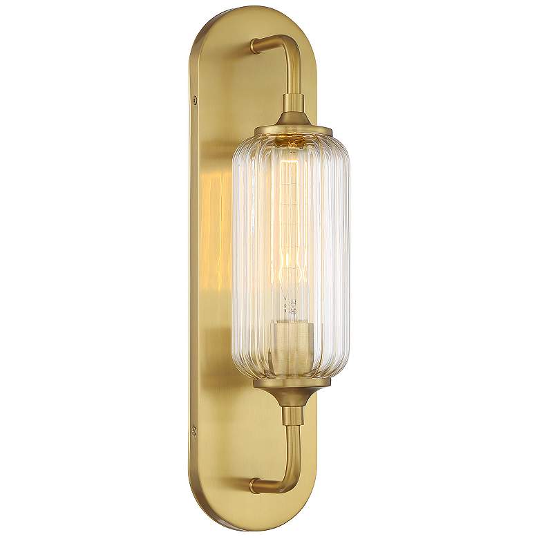 Image 1 Holton 1-Light Wall Sconce in Warm Brass